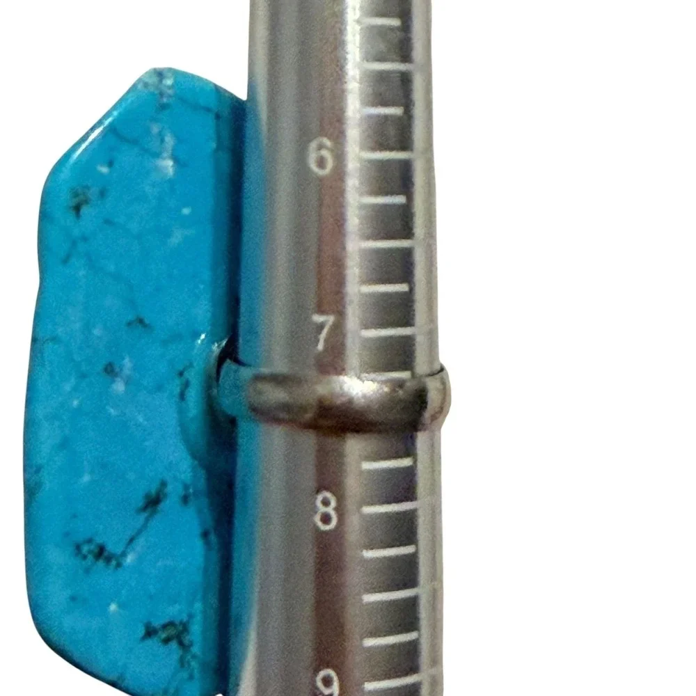 Sterling Silver Turquoise Statement Ring Size 7.5